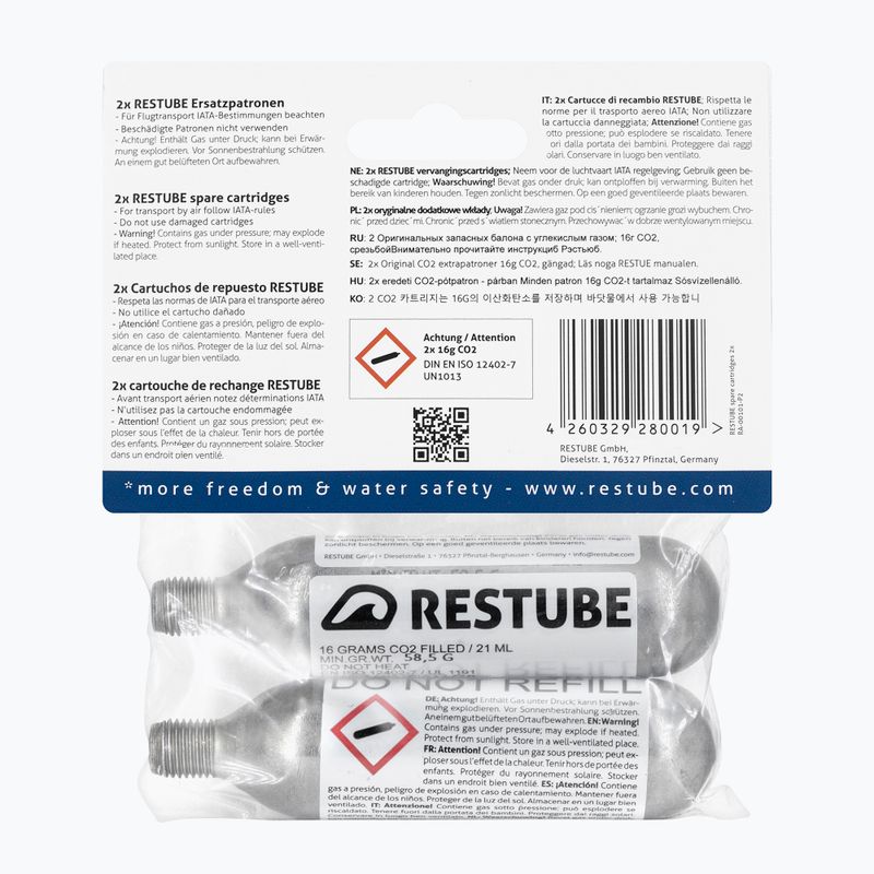 CO2-Patrone (2 Stück 16g) für Restube Cartridges Sicherungsbojen MRA0004 2