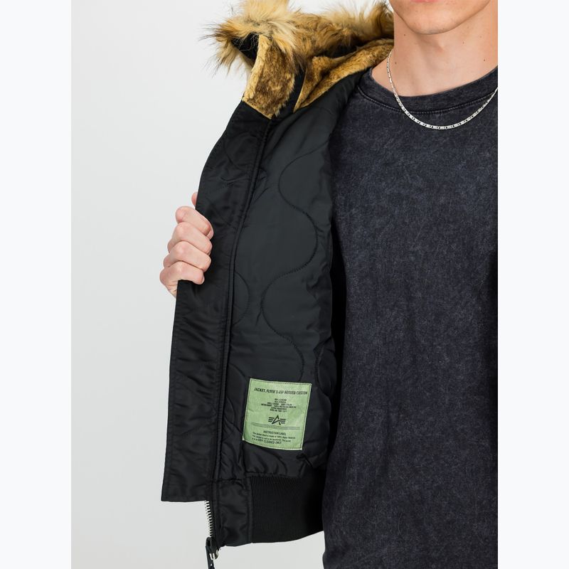 Alpha Industries Herren 45/P Hooded Custom Bomber schwarz/reflektierende Jacke 5