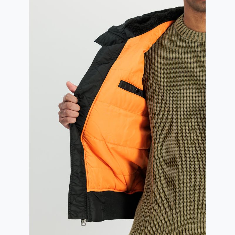 Herren Alpha Industries MA-1 Bomberjacke mit Kapuze schwarz 4