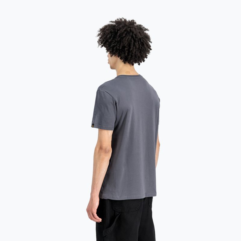 Alpha Industries Herren Basic grau-schwarzes T-shirt 3