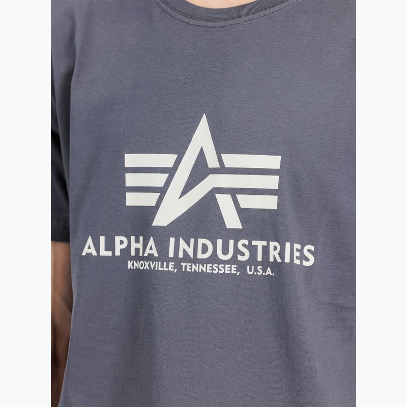 Alpha Industries Herren Basic grau-schwarzes T-shirt 4