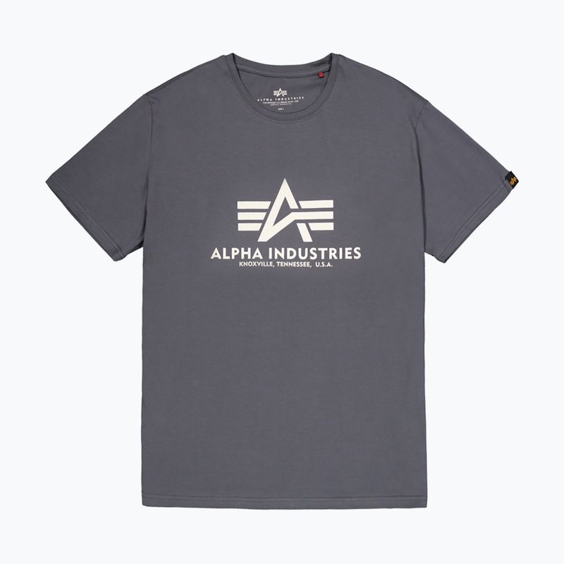 Alpha Industries Herren Basic grau-schwarzes T-shirt 8