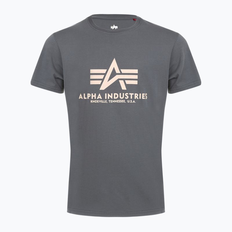Alpha Industries Herren Basic grau-schwarzes T-shirt 5