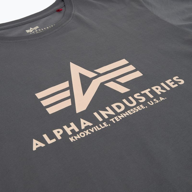 Alpha Industries Herren Basic grau-schwarzes T-shirt 7