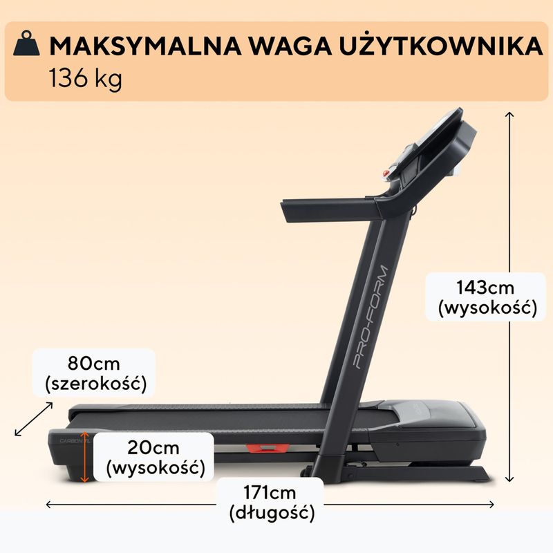 Elektrisches Laufband ProForm Carbon TL black 6