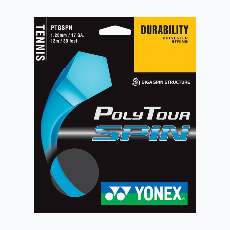 Tennissaite YONEX Poly Tour SPIN Satz 12 m blau