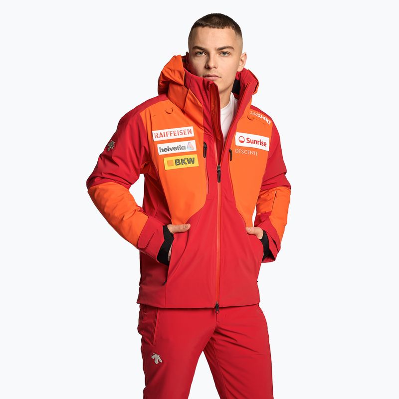 Herren Descente Swiss mandarin orange Skijacke