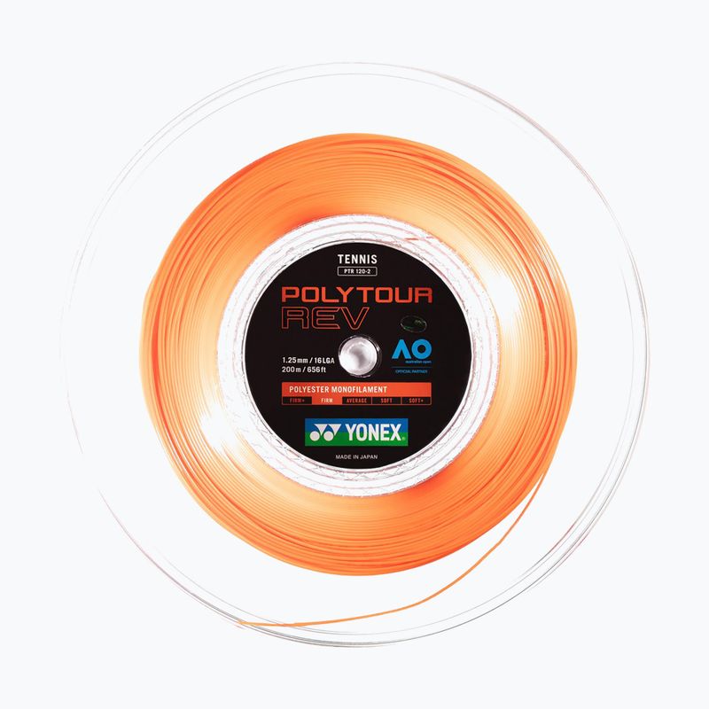 Tennissaite YONEX Poly Tour Rev 125 Satz 12 m orange