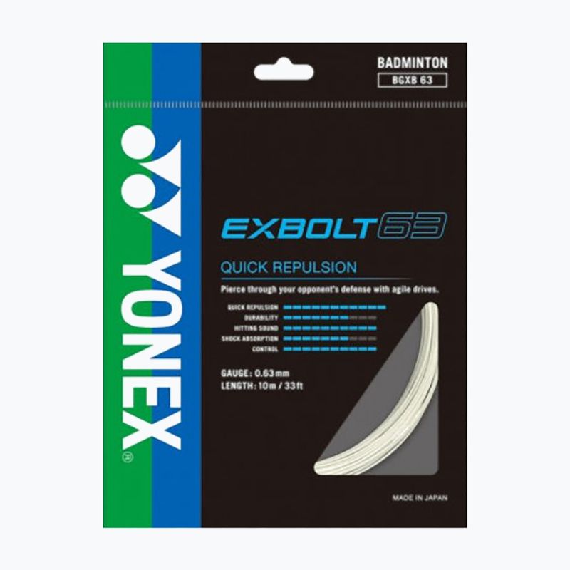 Badmintonsaite YONEX Exbolt 63 Satz 10 m weiß 2