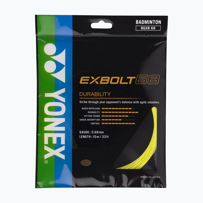Badmintonsaite YONEX Exbolt 68 Satz 10 m gelb 2