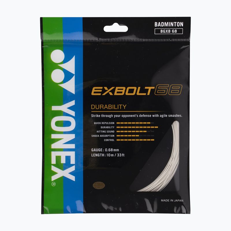 Badmintonsaite YONEX Exbolt 68 Satz 10 m weiß 2