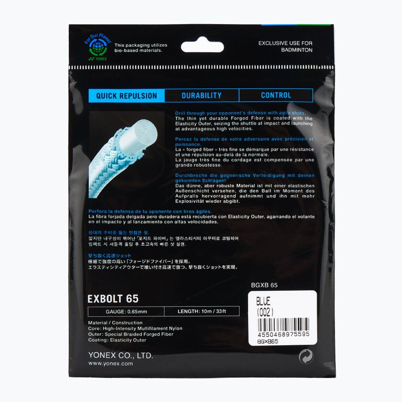 Badmintonsaite YONEX Exbolt 65 Satz 10 m blau 2