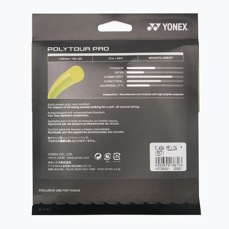 Tennissaiteny YONEX Poly Tour Pro 125 LE Set yellow 2