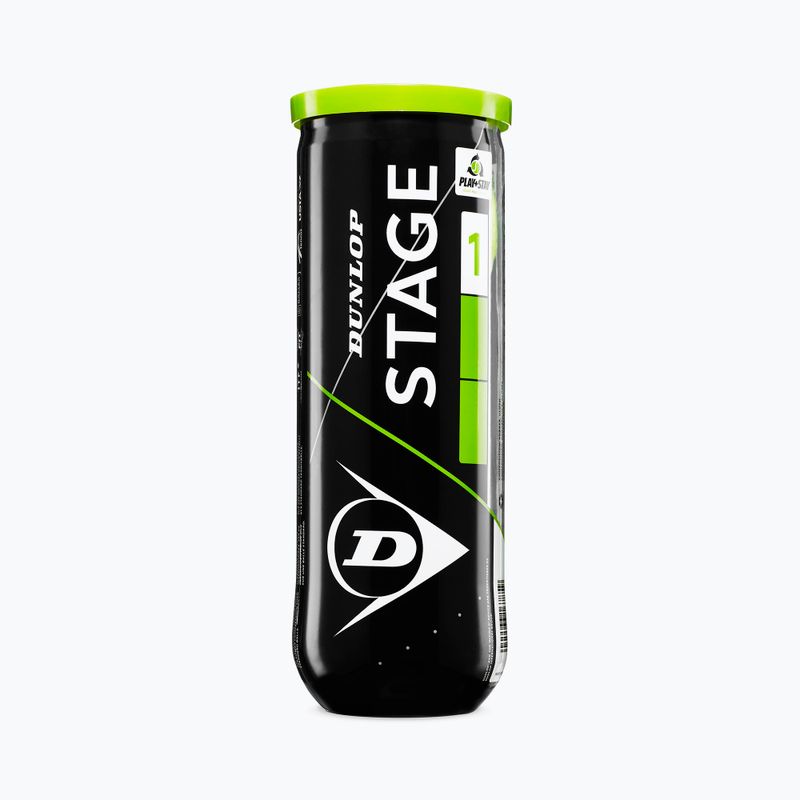 Kinder-Tennisbälle Dunlop Stage 1 3 stück grün 61338 2