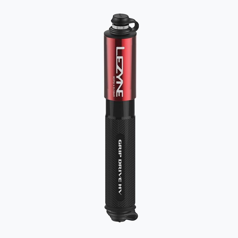 Lezyne Grip Drive HV S ABS FLEX Fahrradpumpe 90psi rot