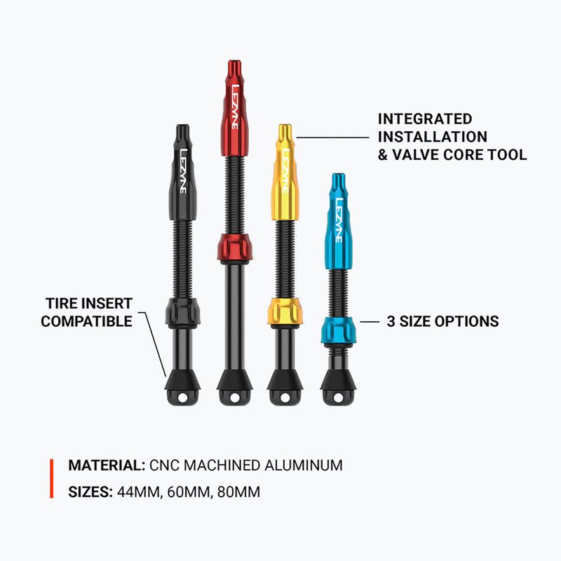 Satz von Presta-Ventilen Lezyne CNC TLR Valve Pro 60 mm black 3