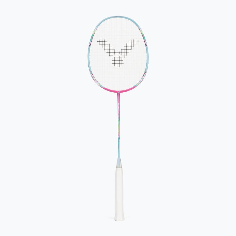 Badminton-Schläger VICTOR DriveX 6SP QM fluorescent rose-red/light blue