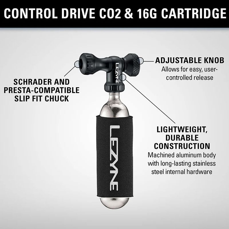 Fahrradpumpe Lezyne Control Drive CO2 + 1 x cartridge 16 g gloss black 3