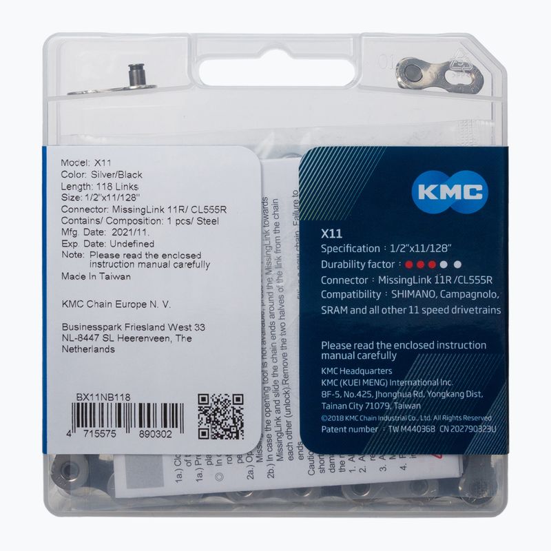 KMC X11 118 Link 11rz Silber BX11NB118 Kette 2