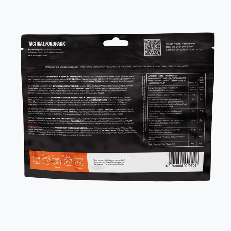 Gefriergetrocknete Lebensmittel Tactical Foodpack Rindfleisch-Kartoffel-Topf 140 g 3
