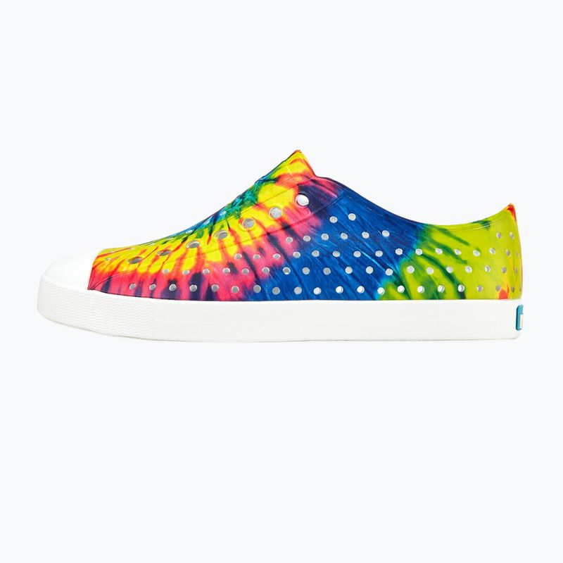 Native Jefferson Print Kinder Turnschuhe Schale weiß/Schale weiß/Neon Multi Tie Dye 10