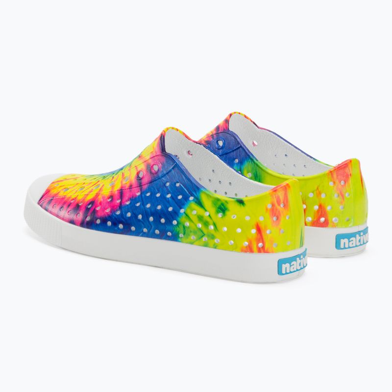 Native Jefferson Print Kinder Turnschuhe Schale weiß/Schale weiß/Neon Multi Tie Dye 3