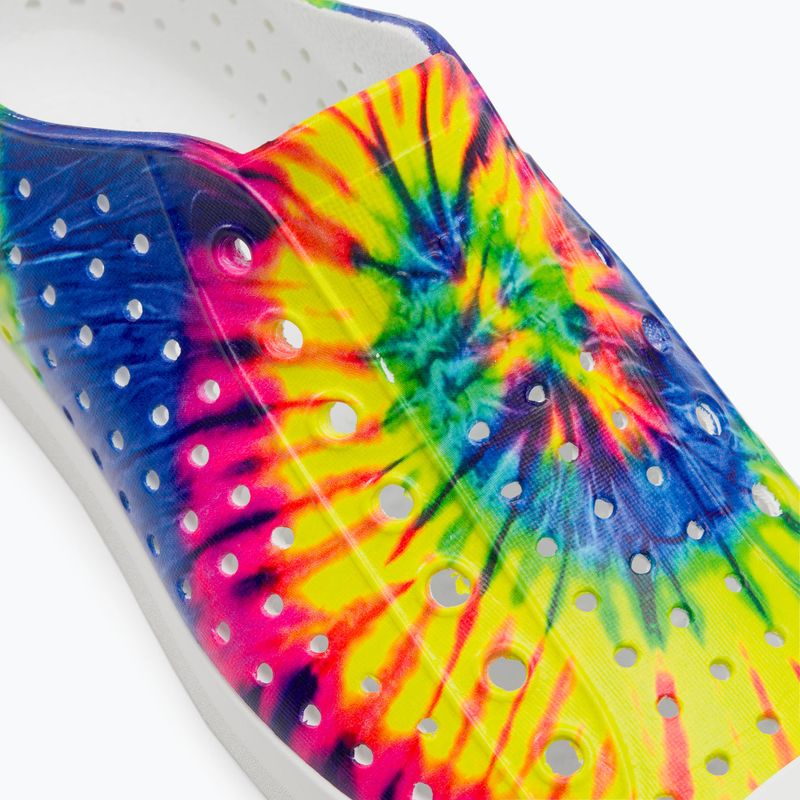 Native Jefferson Print Kinder Turnschuhe Schale weiß/Schale weiß/Neon Multi Tie Dye 8