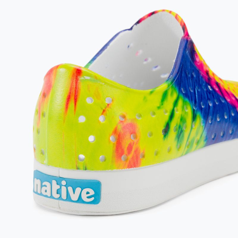 Native Jefferson Print Kinder Turnschuhe Schale weiß/Schale weiß/Neon Multi Tie Dye 9