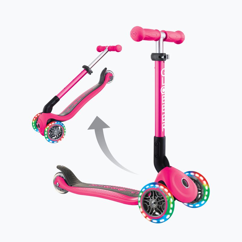Globber Junior Foldable Lights tiefrosa Kinderroller mit drei Rädern 5