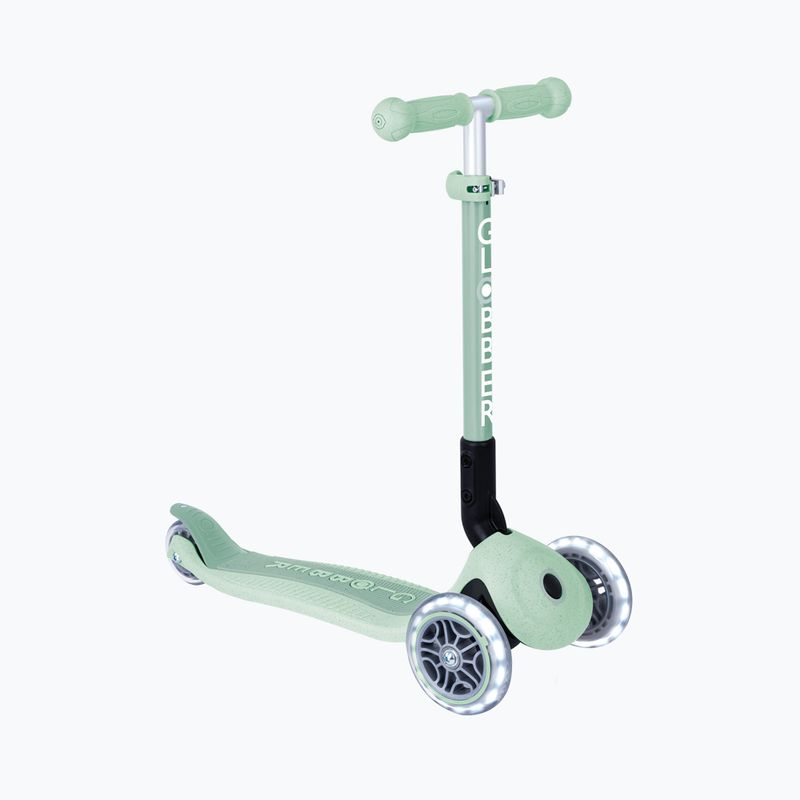 Globber Junior Foldable Lights Eco pistazienfarbener Dreirad-Roller für Kinder