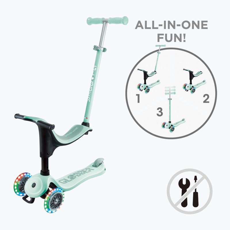 Globber Go.Up Sporty Lights mint Kinder-Dreirad-Roller 13