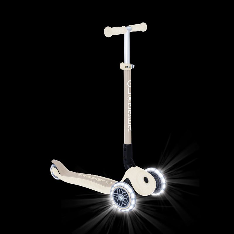 Kinderdreirad-Tretroller Globber Junior Primo Foldable Lights Eco coconut 11