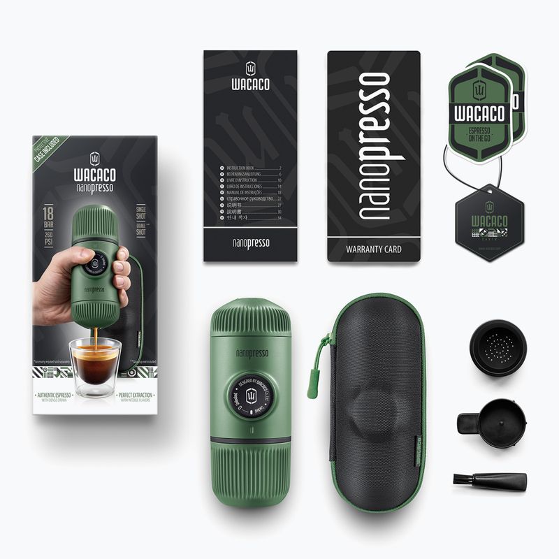 Wacaco Nanopresso tragbare Kaffeemaschine 80 ml + Etui moosgrün 2