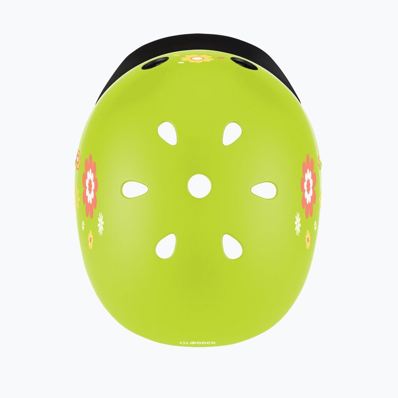 Globber Primo Fantasy Kinderhelm lindgrün Blume 4