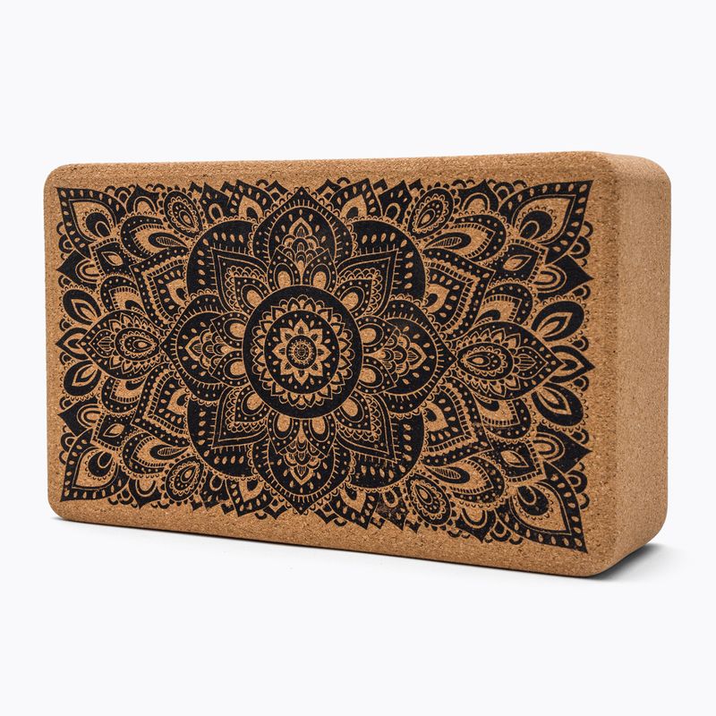 Yoga Design Lab Kork Yoga Würfel braun BL-Kork-Mandala schwarz 3
