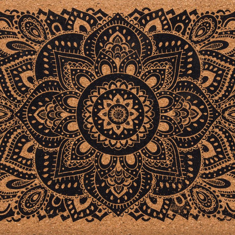 Yoga Design Lab Kork Yoga Würfel braun BL-Kork-Mandala schwarz 6