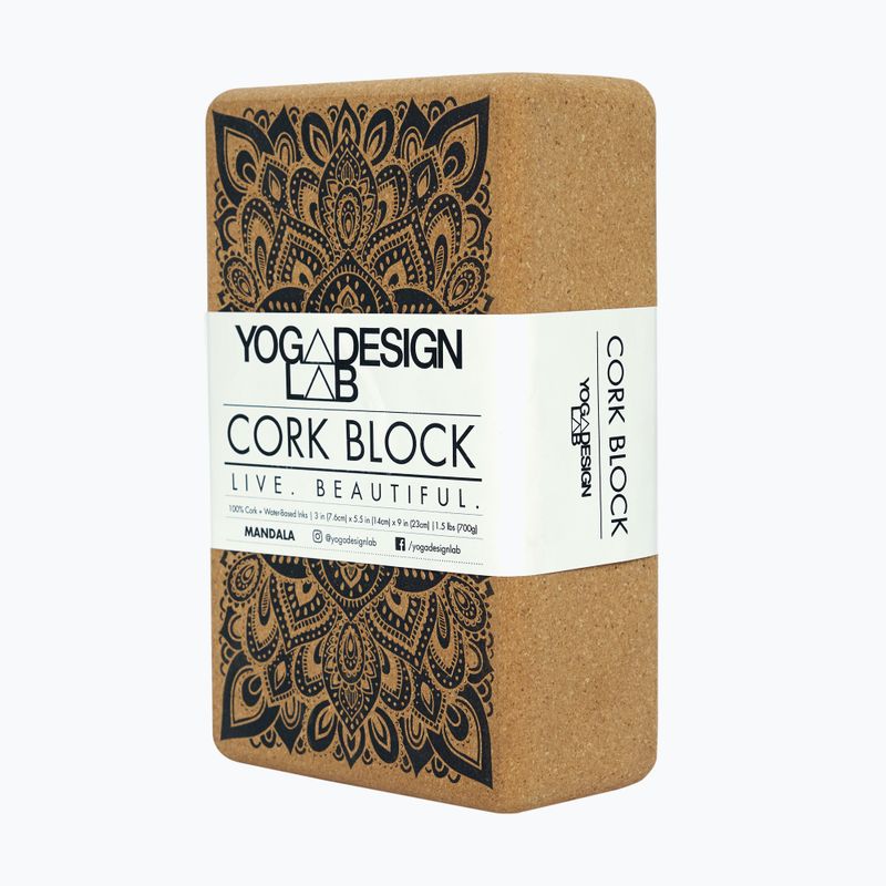 Yoga Design Lab Kork Yoga Würfel braun BL-Kork-Mandala schwarz 9