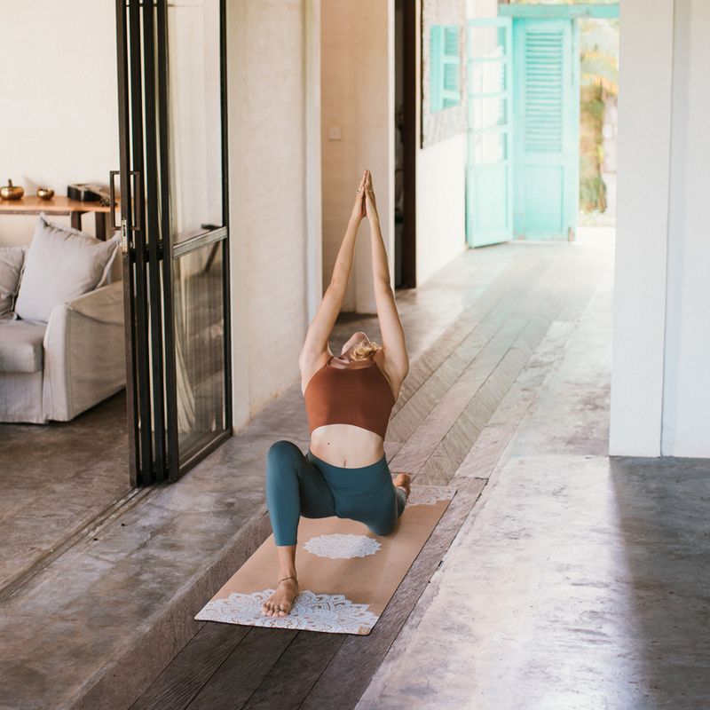 Yoga Design Lab Kork 3 5 mm braun Mandala Weiß Yogamatte 6