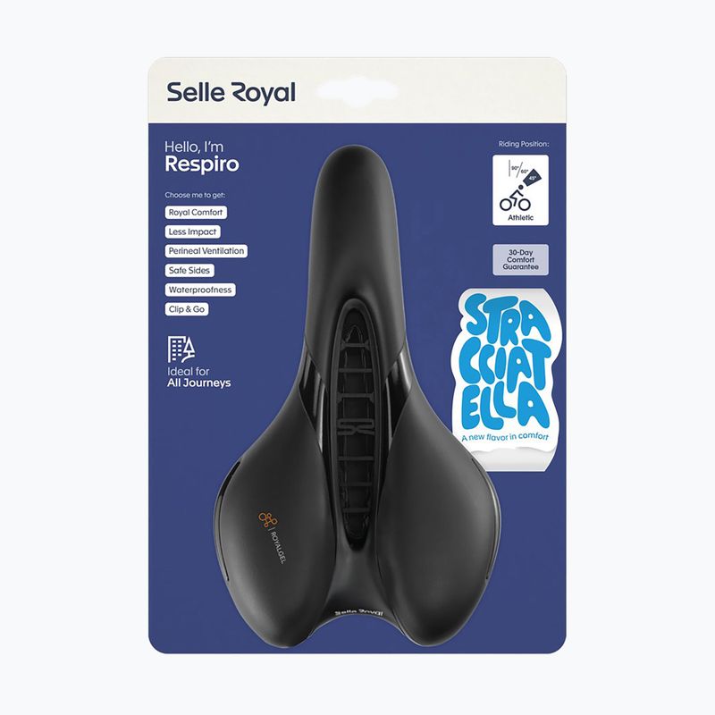 Fahrradsattel Selle Royal Respiro Soft Athletic Straciatella 45St. black 8