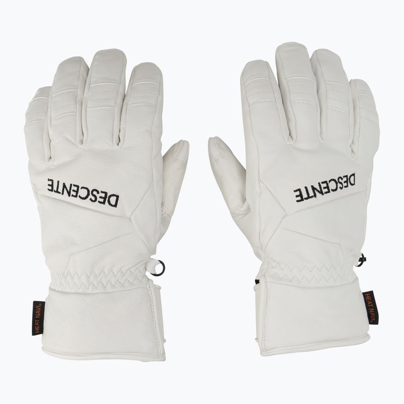 Skihandschuhe Herren Descente 5 Finger Leather white 2