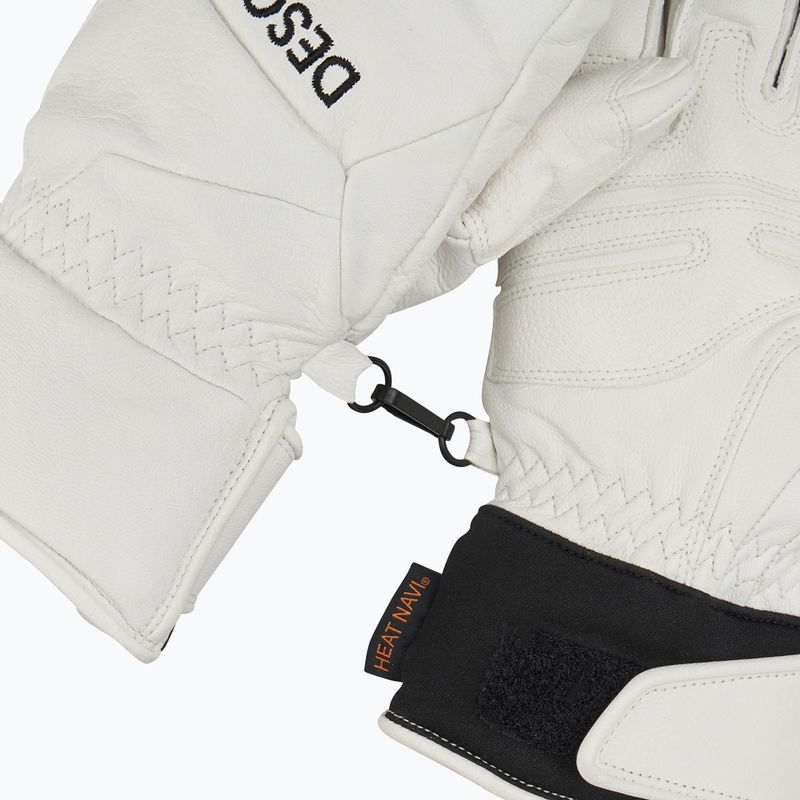 Skihandschuhe Herren Descente 5 Finger Leather white 4
