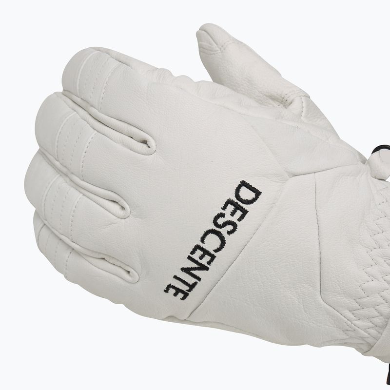 Skihandschuhe Herren Descente 5 Finger Leather white 5