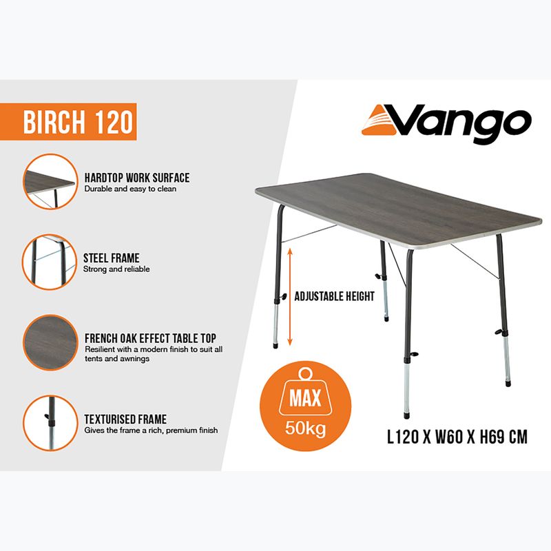 Vango Bango Birke 120 französischer Eiche Wandertisch 4