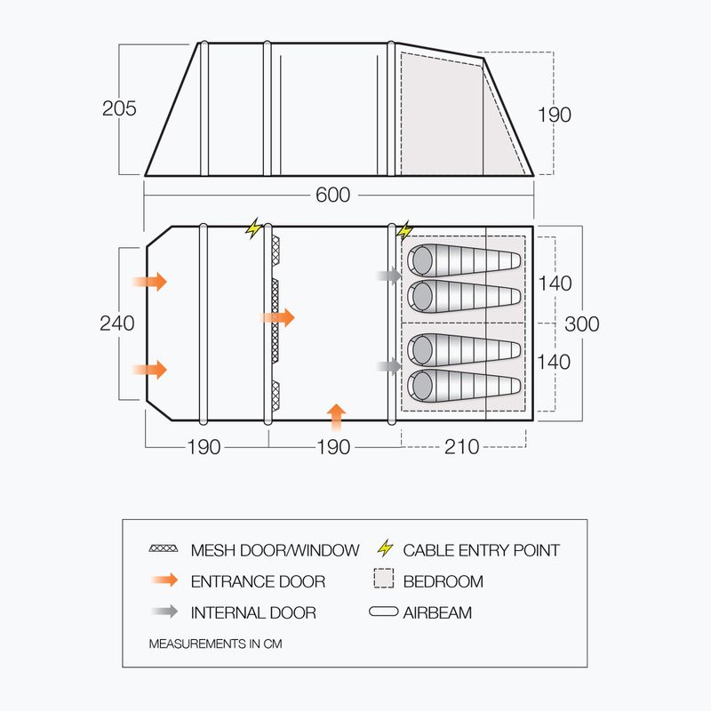 Vango Stargrove II Air 450 4-Personen Camping Zelt grün TEQSTARAIH09176 2