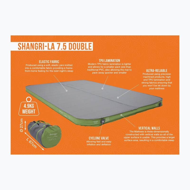 Vango Shangri-La II 7.5 Double cloud grau/grün selbstaufblasende Matte 8