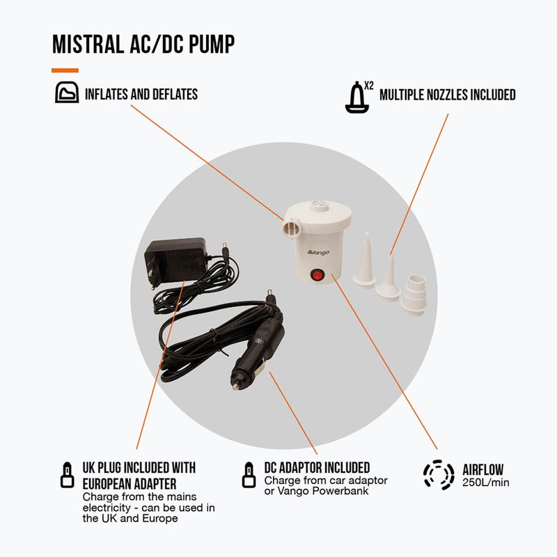 Vango Mistral AC/DC weiß elektrische Pumpe 3