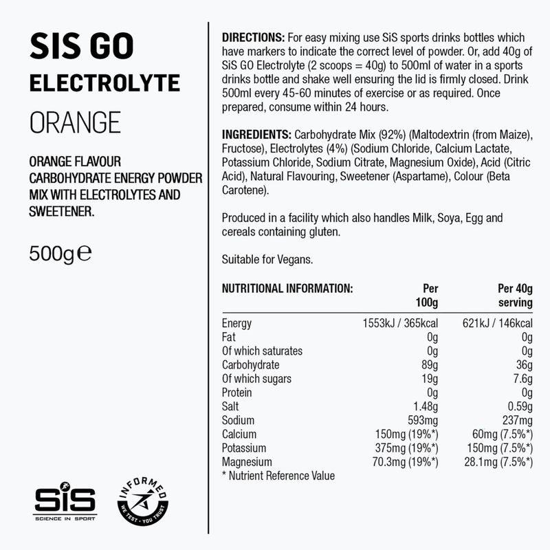 Isotonisches Getränkepulver Science in Sport GO Electrolyte 500 g orange 2