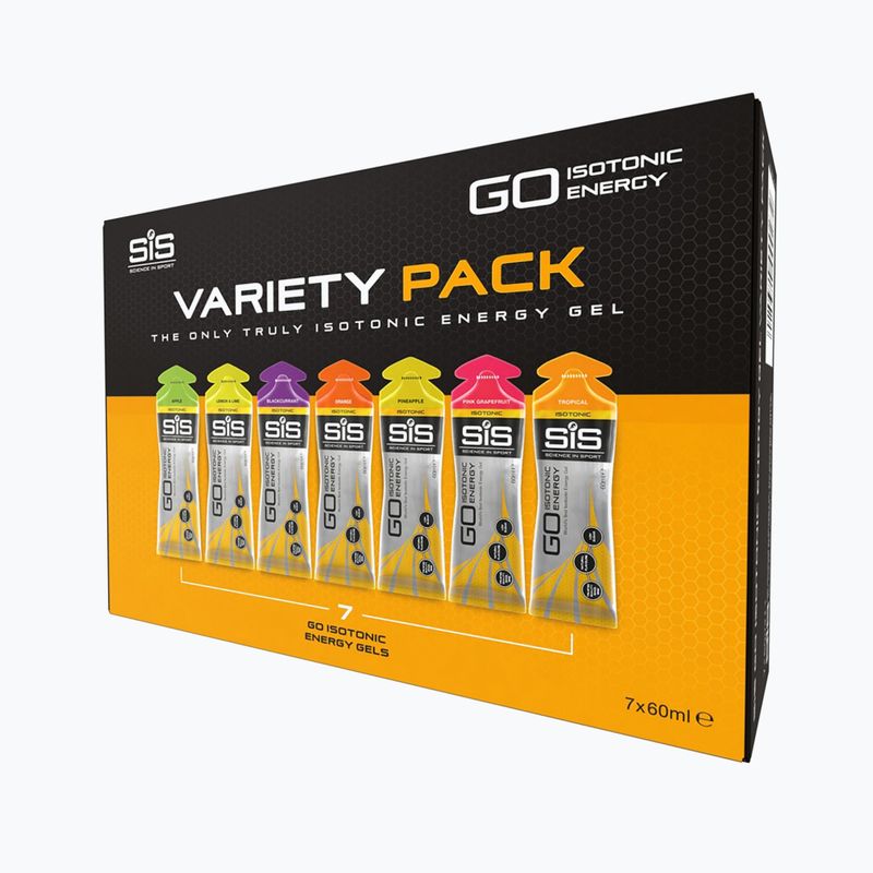 Isotonisches Gel Science in Sport GO Isotonic Energy 7 x 60 ml apple/limlem/blkcurnt/troal/pnkgrape/orang/pinple