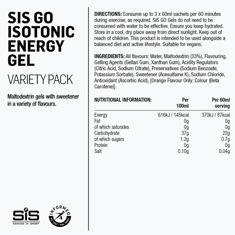 Isotonisches Gel Science in Sport GO Isotonic Energy 7 x 60 ml apple/limlem/blkcurnt/troal/pnkgrape/orang/pinple 2