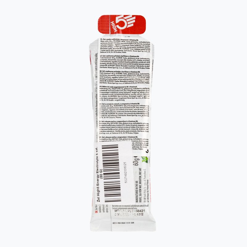 Energiegel HIGH5 Energy Electrolyte 5 x 60 g raspberry 2